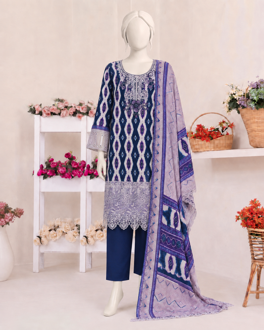 Product Title: Zehnasheen – Premium Embroidered Lawn 3-Piece Suit | Utsav.pk