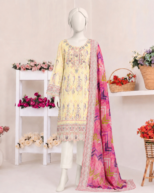 Zarafshan – Premium Embroidered Lawn 3-Piece Suit | Utsav.pk
