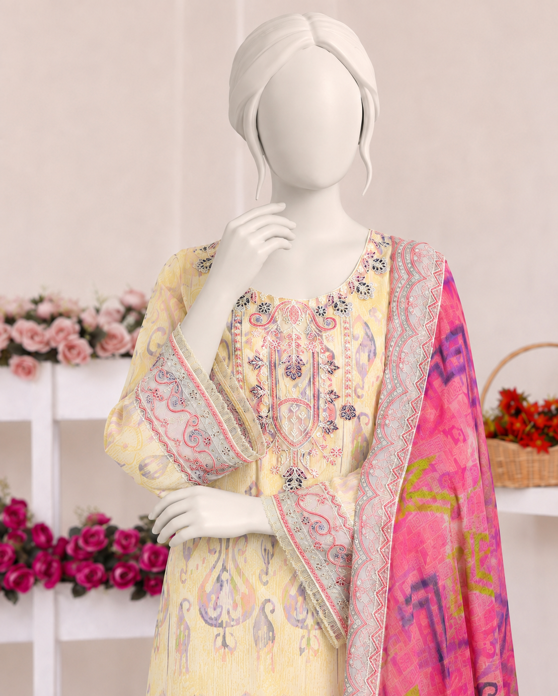 Zarafshan – Premium Embroidered Lawn 3-Piece Suit | Utsav.pk