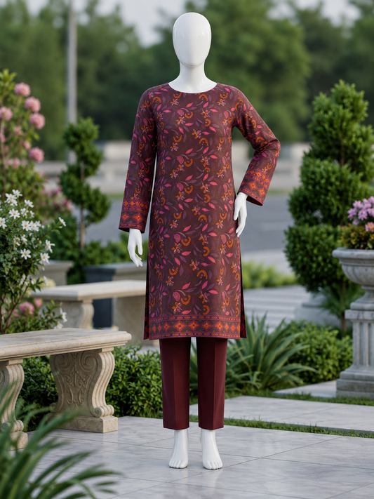 SP 08 -Signature Digital Printed Lawn 3 Piece Unstitched Suit by Utsav