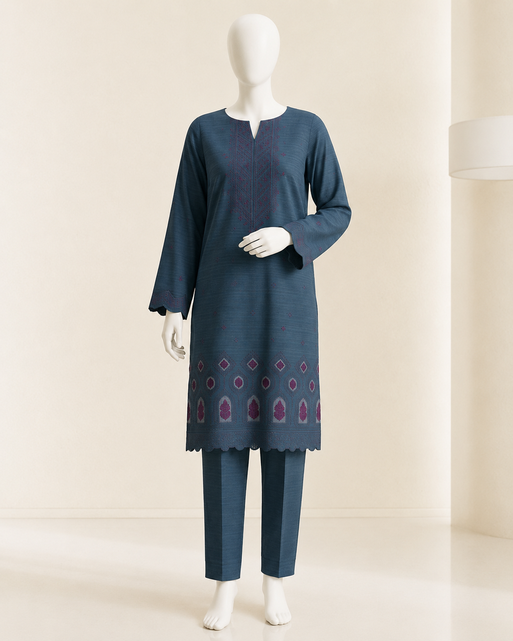 UA 06 Aurelia Luxe 3D Chicken Kari Bana Dora Cambric 3 Piece Unstitched Suit by Utsav
