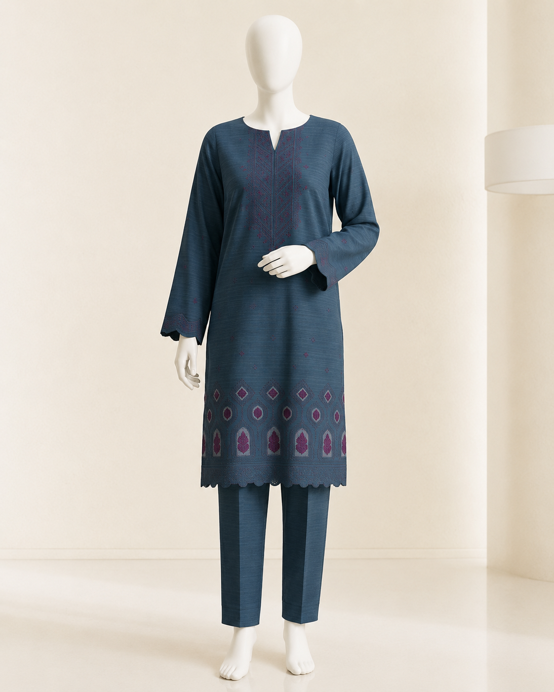UA 06 Aurelia Luxe 3D Chicken Kari Bana Dora Cambric 3 Piece Unstitched Suit by Utsav