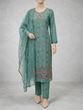 M.238- Light Green - Cotton 3 Piece Unstitched Suit by Utsav