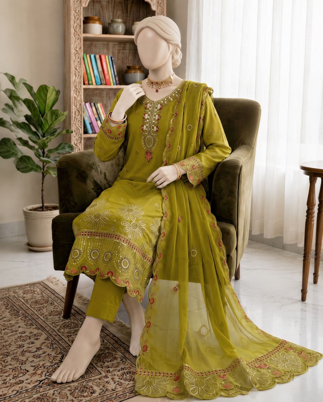 M.236 - Dhani- Cotton 3 Piece Unstitched Suit by Utsav