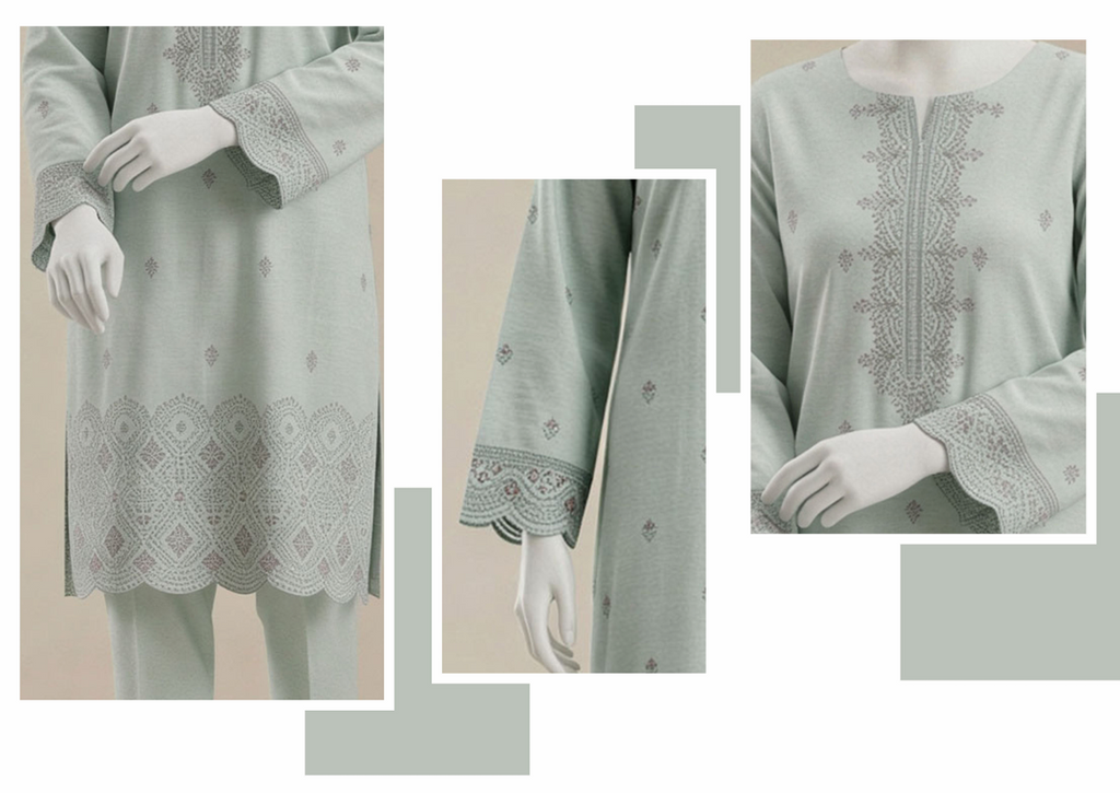 UA 07 Aurelia Luxe 3D Chicken Kari Bana Dora Cambric 3 Piece Unstitched Suit by Utsav