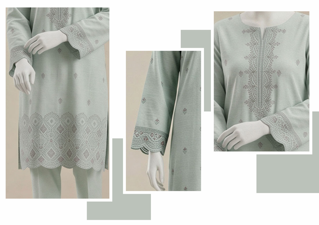 UA 07 Aurelia Luxe 3D Chicken Kari Bana Dora Cambric 3 Piece Unstitched Suit by Utsav