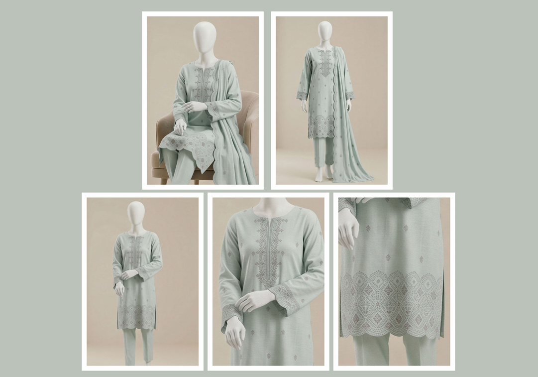 UA 07 Aurelia Luxe 3D Chicken Kari Bana Dora Cambric 3 Piece Unstitched Suit by Utsav
