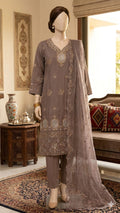 M.243 - Grey - Cotton 3 Piece Unstitched Suit by Utsav