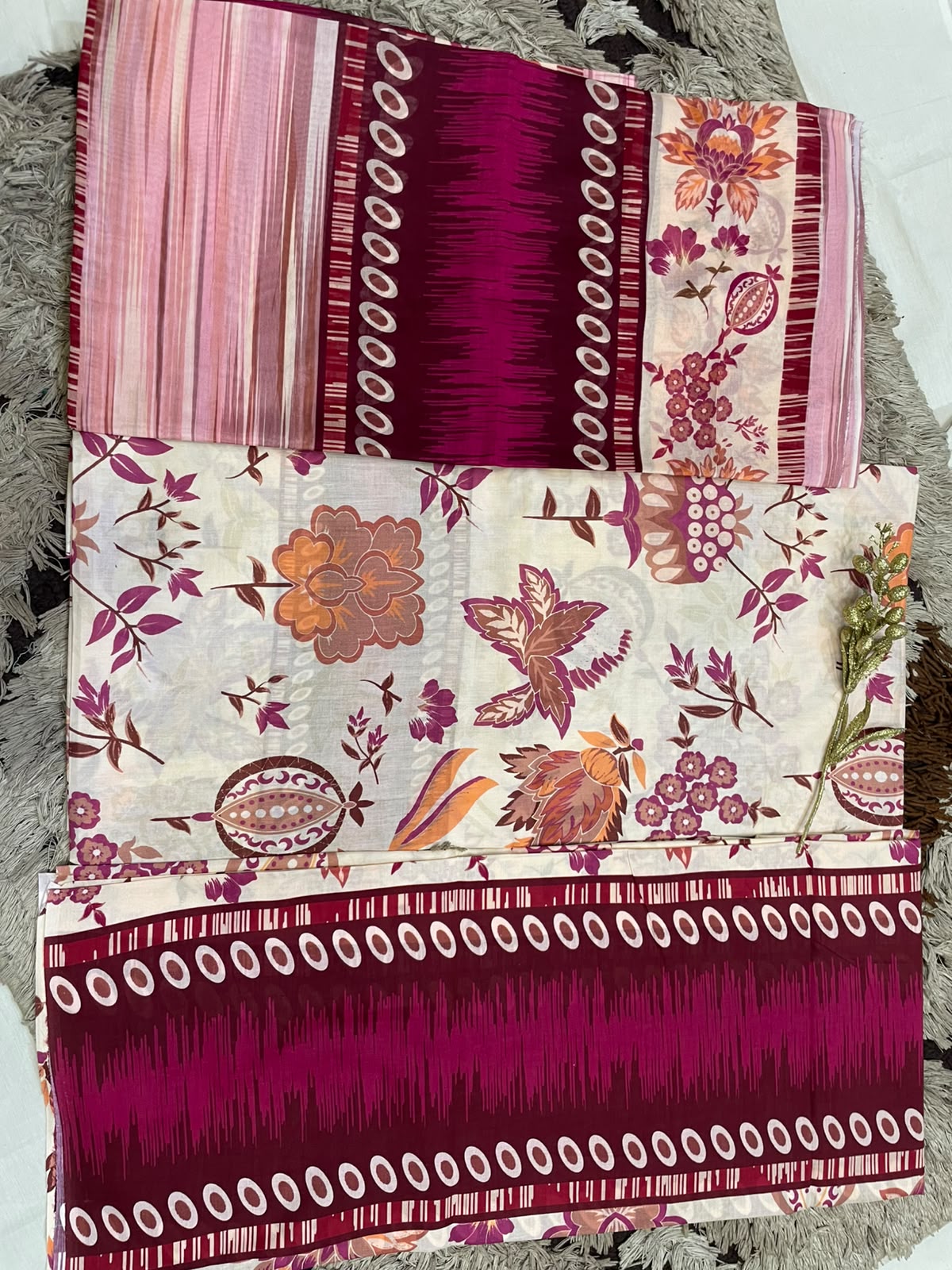 SP 02 -Signature Digital Printed Lawn 3 Piece Unstitched Suit by Utsav