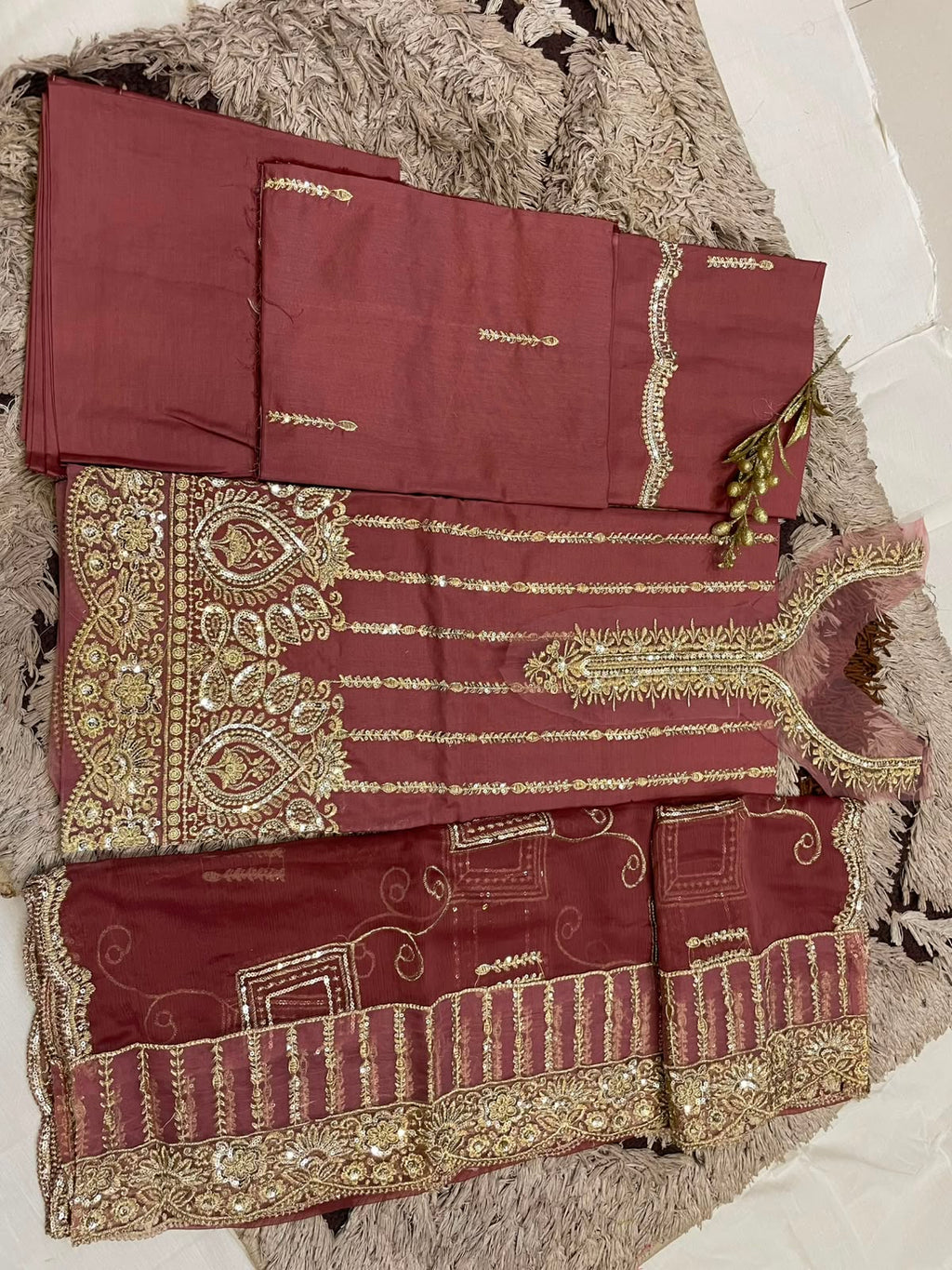 M.240- Onion Pink - Cotton 3 Piece Unstitched Suit by Utsav