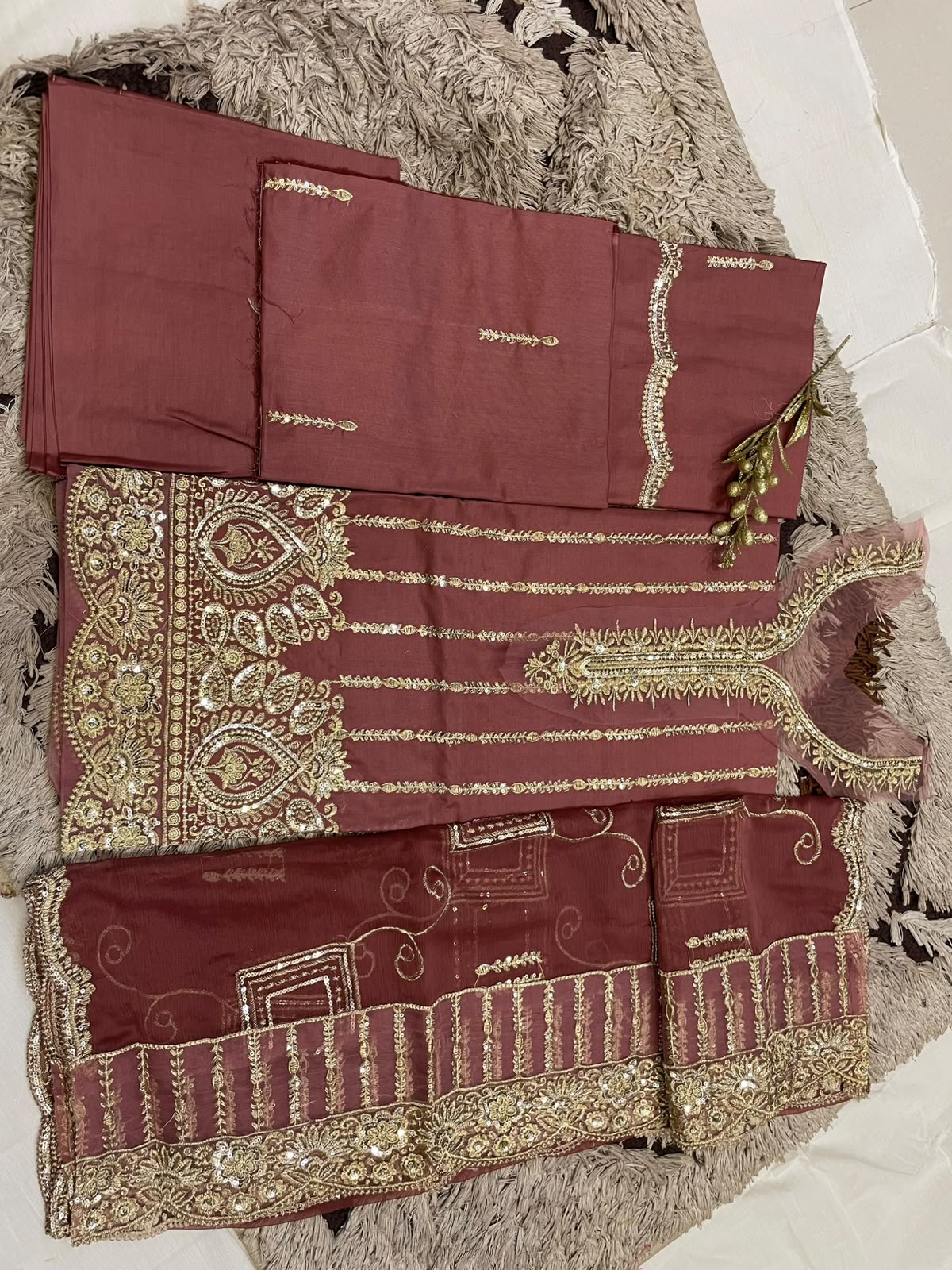 M.240- Onion Pink - Cotton 3 Piece Unstitched Suit by Utsav