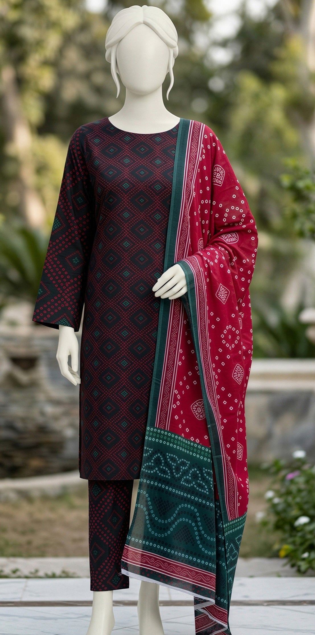 SP 03 -Signature Digital Printed Lawn 3 Piece Unstitched Suit by Utsav
