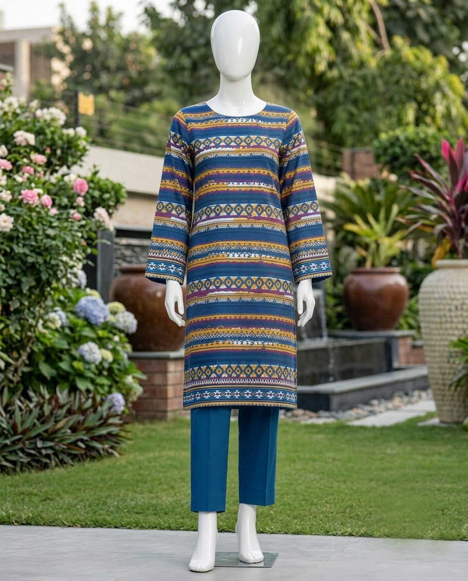 SP 07 -Signature Digital Printed Lawn 3 Piece Unstitched Suit by Utsav