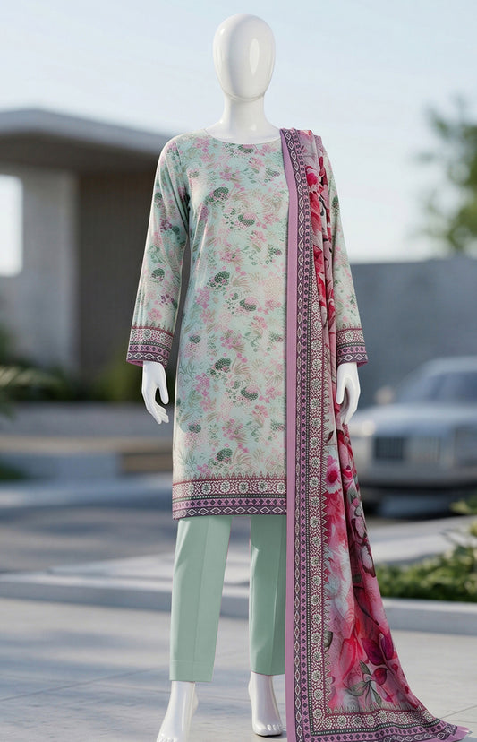 SP 09 -Signature Digital Printed Lawn 3 Piece Unstitched Suit by Utsav