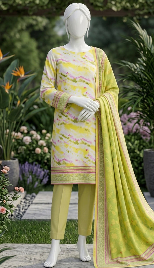 SP 05 -Signature Digital Printed Lawn 3 Piece Unstitched Suit by Utsav