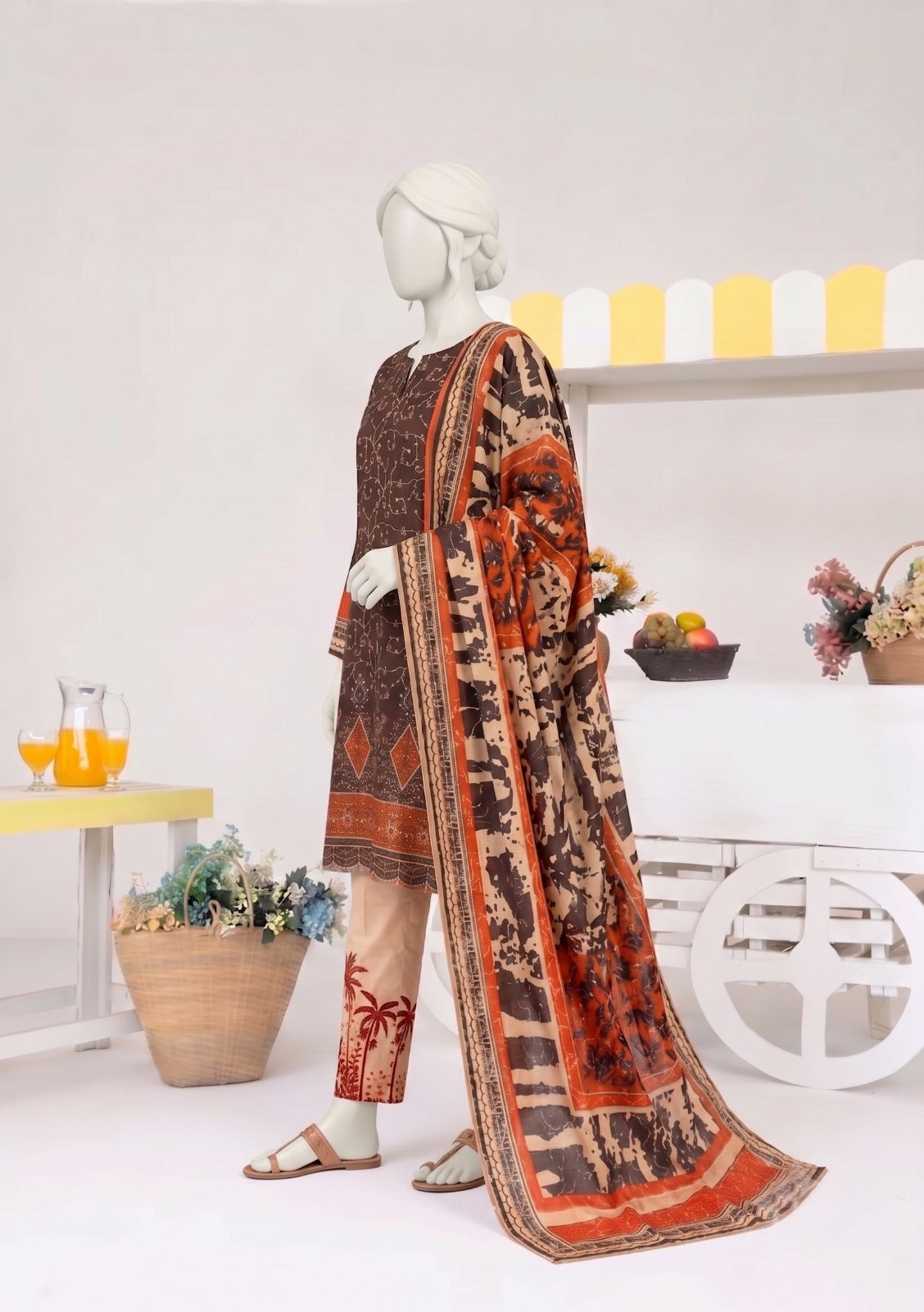GU.01 - Gull Kaari Printed Lawn -3 Piece Unstitched Suit by Utsav