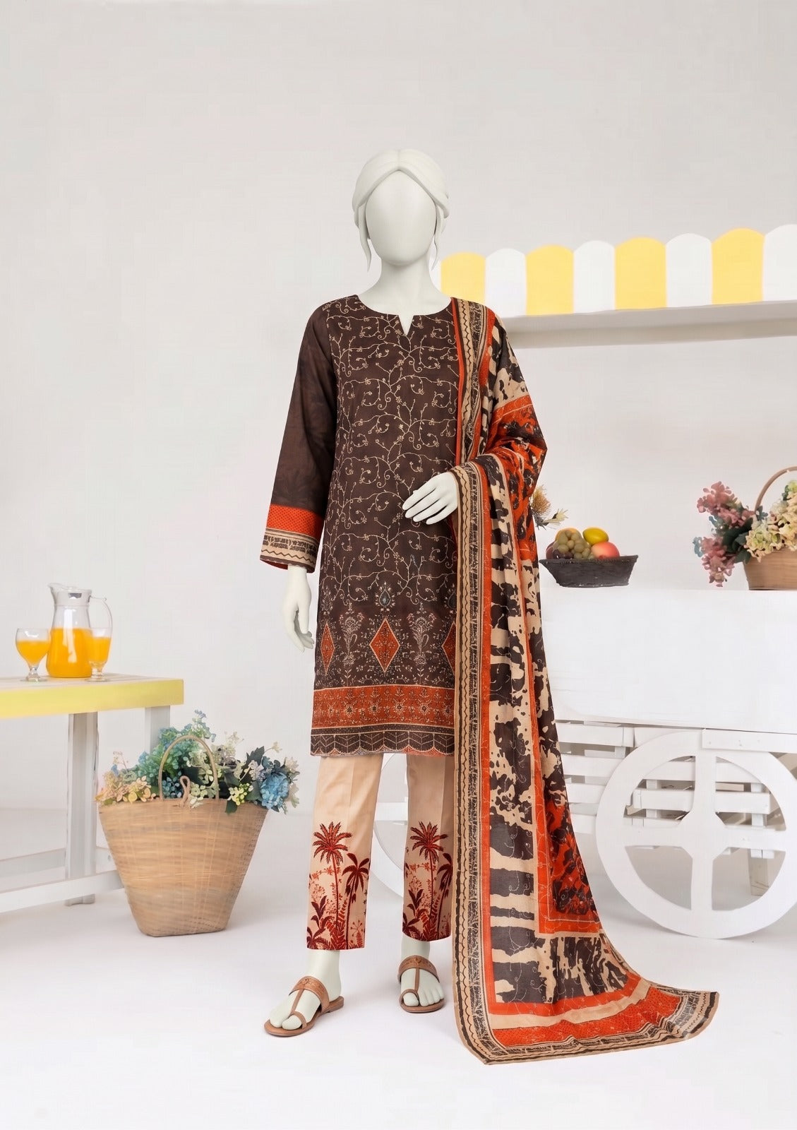 GU.01 - Gull Kaari Printed Lawn -3 Piece Unstitched Suit by Utsav