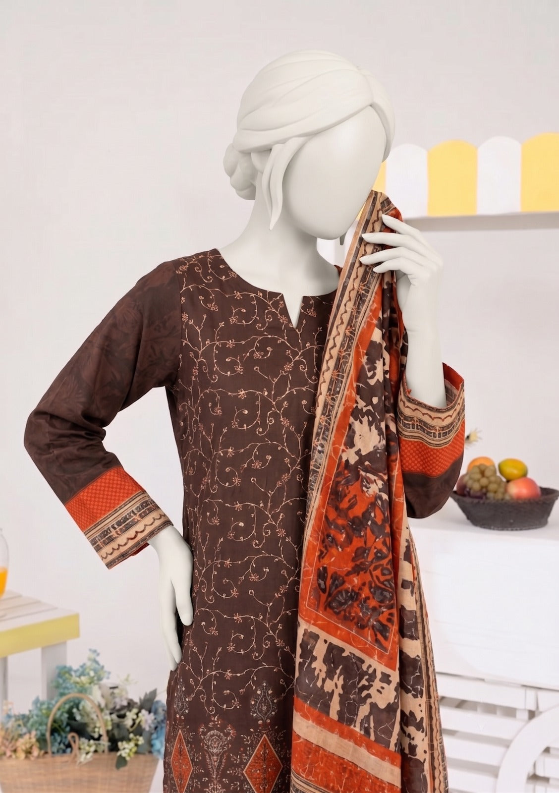 GU.01 - Gull Kaari Printed Lawn -3 Piece Unstitched Suit by Utsav