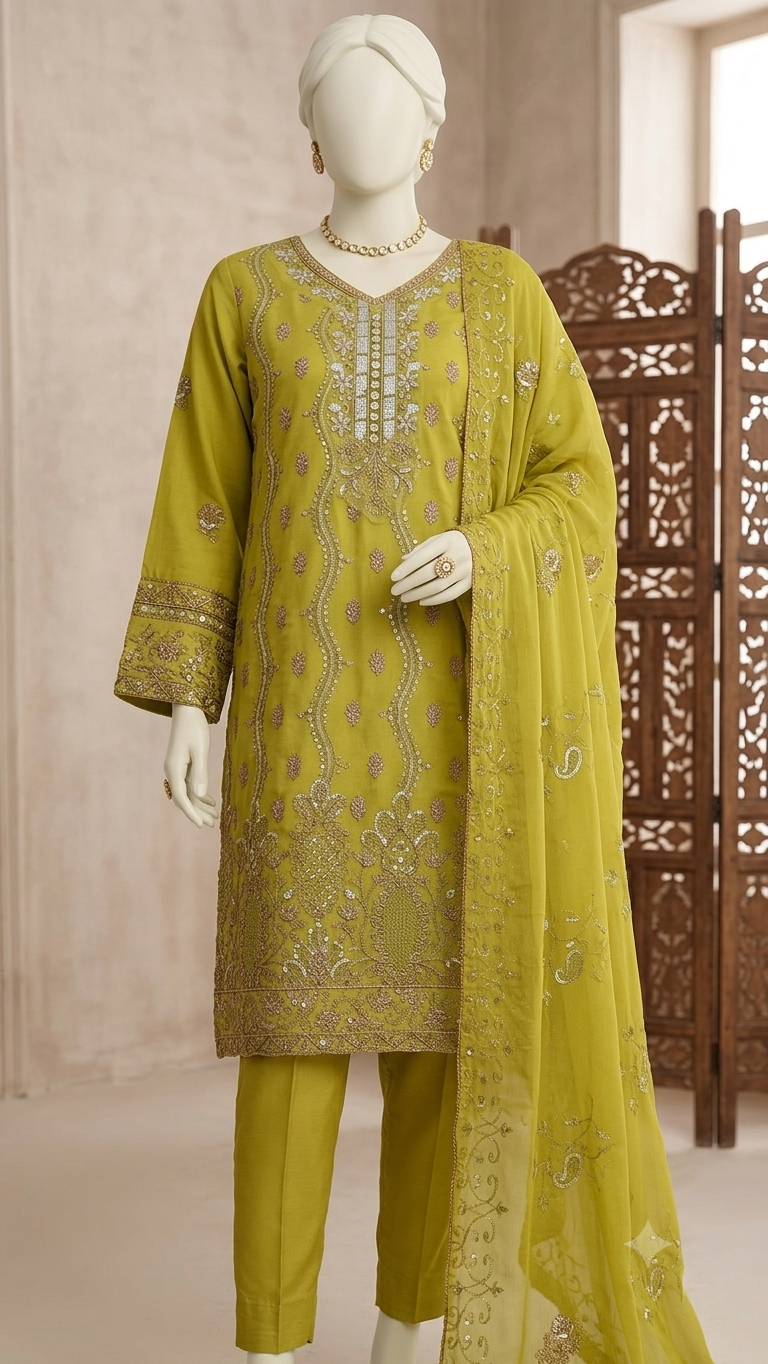 M.242 - Dhani - Cotton 3 Piece Unstitched Suit by Utsav